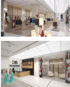 interior design of a retail store