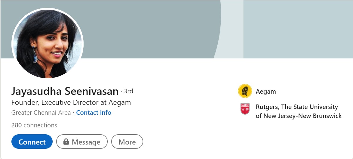 Sudha Seenivasan’s linkedin profile