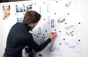 Man designing a product